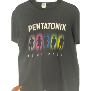 Pentatonix Womens Cotton Concert T-Shirt Crew Neck Short Sleeve Size M Black